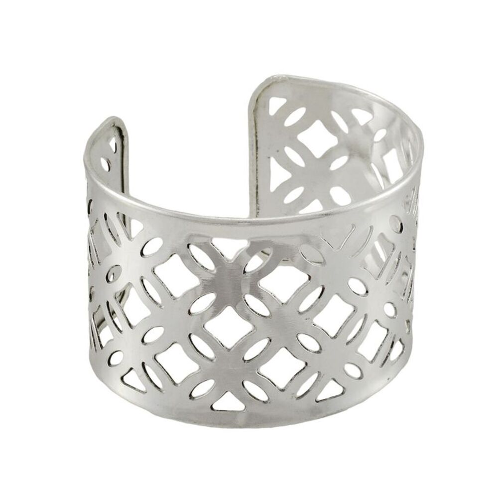 Chrome Cutwork Cuff Bracelet